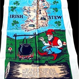 Vintage Irish Stew Recipe Tea Towel Made by Linanne Co. Ireland
